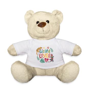 Lizard Lover Illustration - Teddy Bear - white - Front