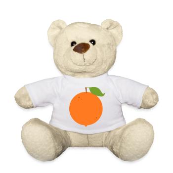 Vivid Orange Fruit Illustration - Teddy Bear - white - Front