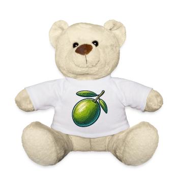 Illustration d'une Olive verte stylisée - Nounours - blanc - Devant