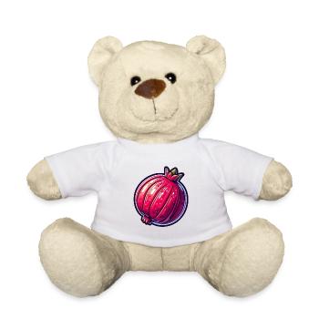 Vibrant Hyper-Realistic Pomegranate Illustration - Teddy Bear - white - Front
