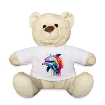 Impression d’art dauphin coloré - Nounours - blanc - Devant