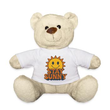 Optimistischer sonniger Smiley-Druck - Teddy - Weiß - Vorne