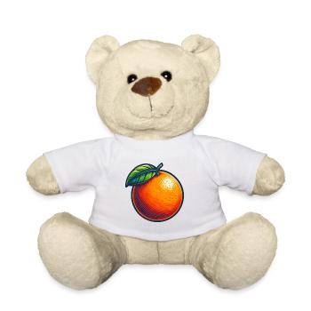 Colorful Orange and Vibante Illustration - Teddy Bear - white - Front
