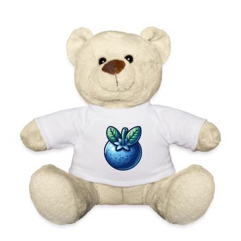 Leuchtend blaues Blaubeermuster - Teddy - Weiß - Vorne