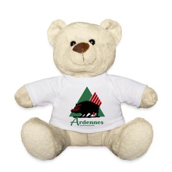 logo emblématique du département des Ardennes - Nounours - blanc - Devant