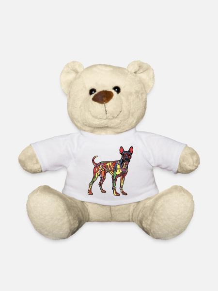 Dobermann Hund Halloween Comic Lustig - Teddy - Weiß