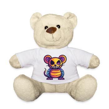Souris Halloween Bande Dessinée Zombie - Nounours - blanc - Devant