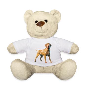 Brown Dog - Cool Low Poly  Logo - Teddy Bear - white - Front