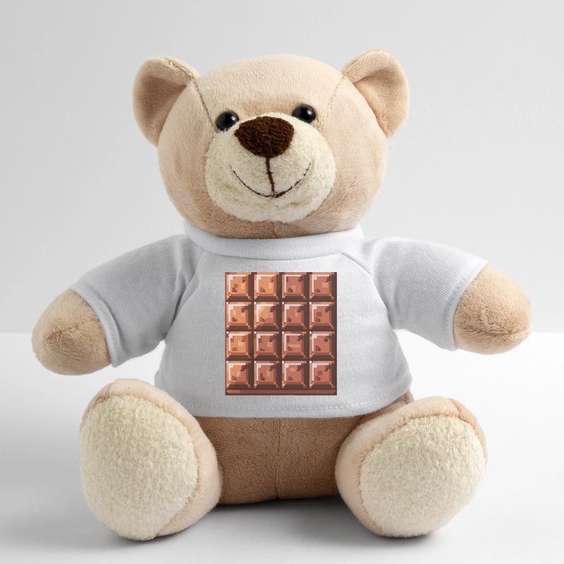 Pixel Chocolate Square Pattern Teddy Bear