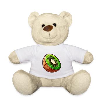 Grün und Braun Cartoon Sparkle Kiwi - Teddy - Weiß - Vorne