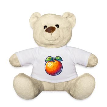 Orange Pop Art Fruity - Teddy Bear - white - Front