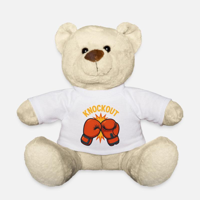 Knockout – Boxing Glove Comic - Teddy Bear - white