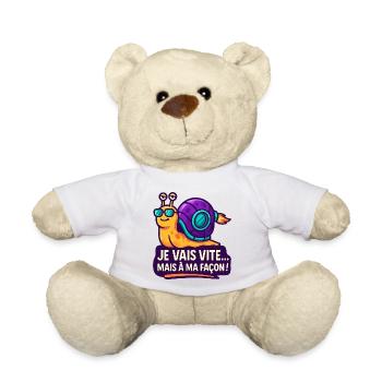 Cosmic Snail in Solar - Teddy Bear - white - Front