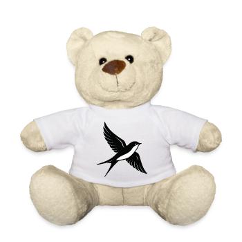 Purple Swallow in Minimalist Flight - Teddy Bear - white - Front