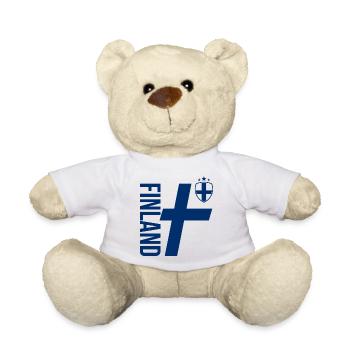 Finnland Strichzeichnungen | Sportlicher Casual-Style - Teddy - Weiß - Vorne