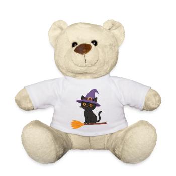 Sorcière sur un balai - Nounours - blanc - Devant