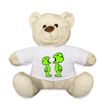 2 grenouilles criant avec colère à une dispute amusante - Nounours - blanc - Devant