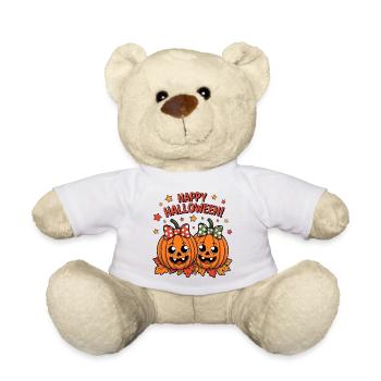 Fröhliche Kürbisse mit Schleifen - Teddy - Weiß - Vorne