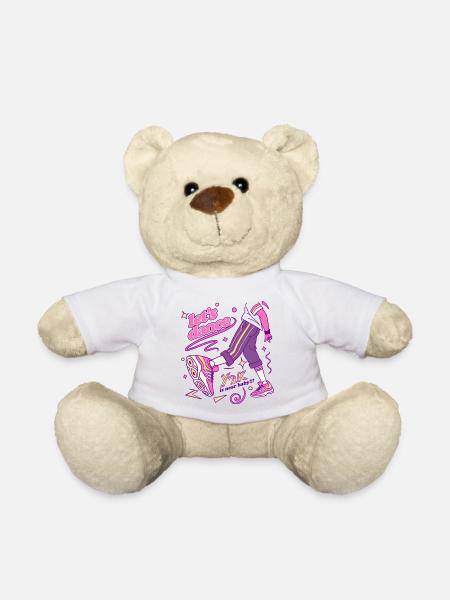Y2K Dance Vibe Sneaker Art - Teddy Bear - white