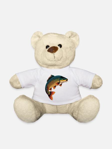 Springender Karpfen - Teddy - Weiß