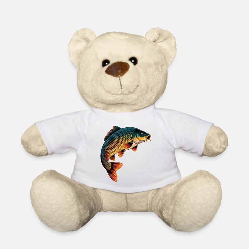 Springender Karpfen  - Teddy - Weiß