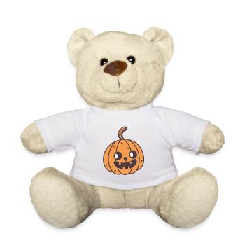 Pumpkin Halloween Cute Fun - Teddy Bear - white - Front