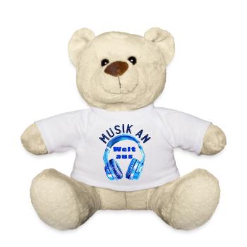 Casque - Musique activée - Éteindre l’univers - Musicien - Nounours - blanc - Devant