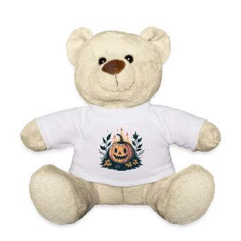 Kerze Nacht Kürbis - Teddy - Weiß - Vorne