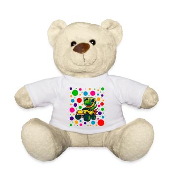Dino-Treiber in Neon-Punkten - Teddy - Weiß - Vorne