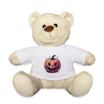 Jack-o'-Lantern Pumpkin Watercolor Night - Teddy Bear - white - Front