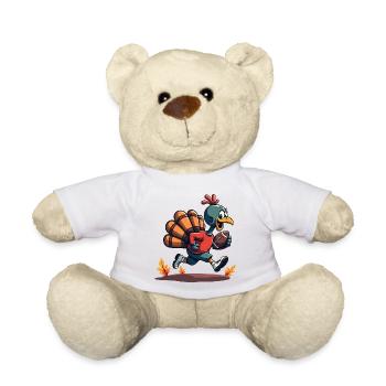 Thanksgiving Football Turkey - Teddy Bear - white - Front