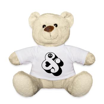 Dampersand & – Funky Swag Peace and Symbol Design - Teddy Bear - white - Front