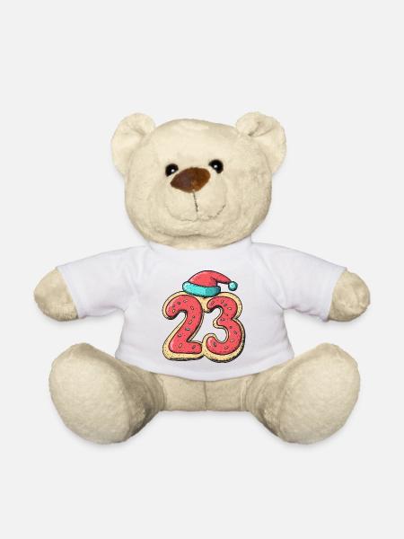 23 Zahl Keks Weihnachten - Teddy - Weiß