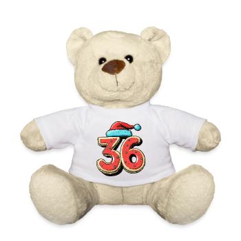 36 Number Cookie Christmas - Teddy Bear - white - Front