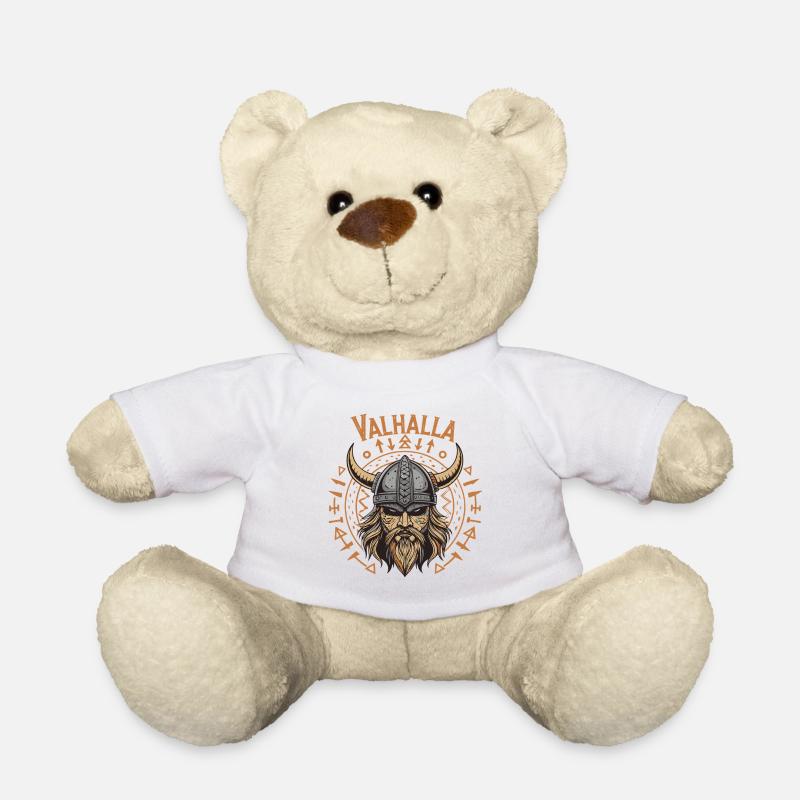 Mächtiger Wikinger mit Walhalla-Helm - Teddy - Weiß