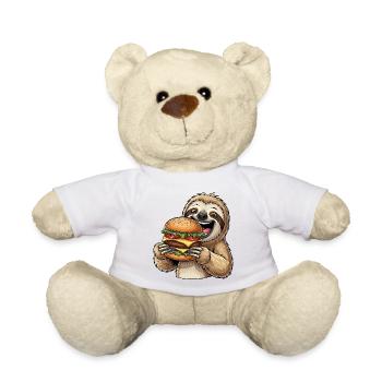 Mignon paresseux Fast Food Burger Cheeseburger - Nounours - blanc - Devant