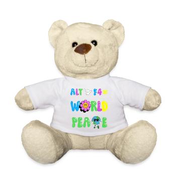 Alt F4 Welt Frieden Lustiges Spieldesign - Teddy - Weiß - Vorne