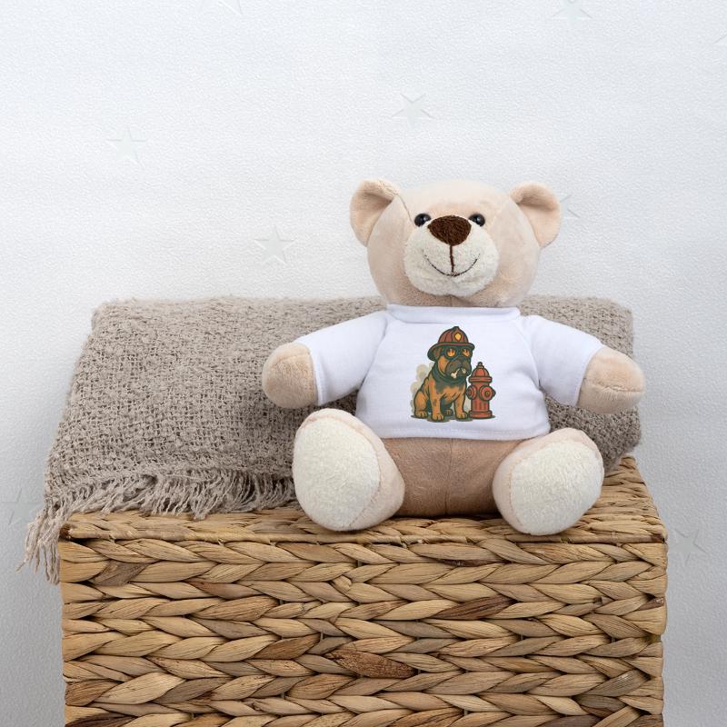 Mascotte de bouledogue pompier Nounours