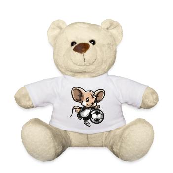 Maus Fußballheld Cartoon-Illustration - Teddy - Weiß - Vorne