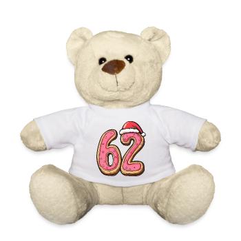 62 Number Cookie Christmas - Teddy Bear - white - Front