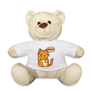 Chat au téléphone - Nounours - blanc - Devant