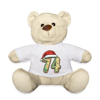 74 Number Cookie Christmas - Teddy Bear - white - Front