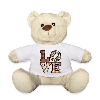 Love contrasting patterns in decorated letters - Teddy Bear - white - Front