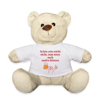 Saufen mit Stil: Bier Humor Spruch - Teddy - Weiß - Vorne