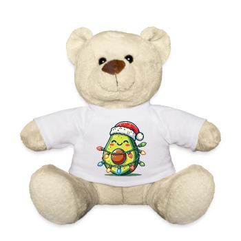 Festliche Avocado Santa Weihnachten Beleuchtung - Teddy - Weiß - Vorne