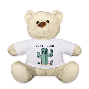Cute Cactus: No Touch - Teddy Bear - white - Front