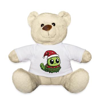 Worm Christmas Xmas - Teddy Bear - white - Front