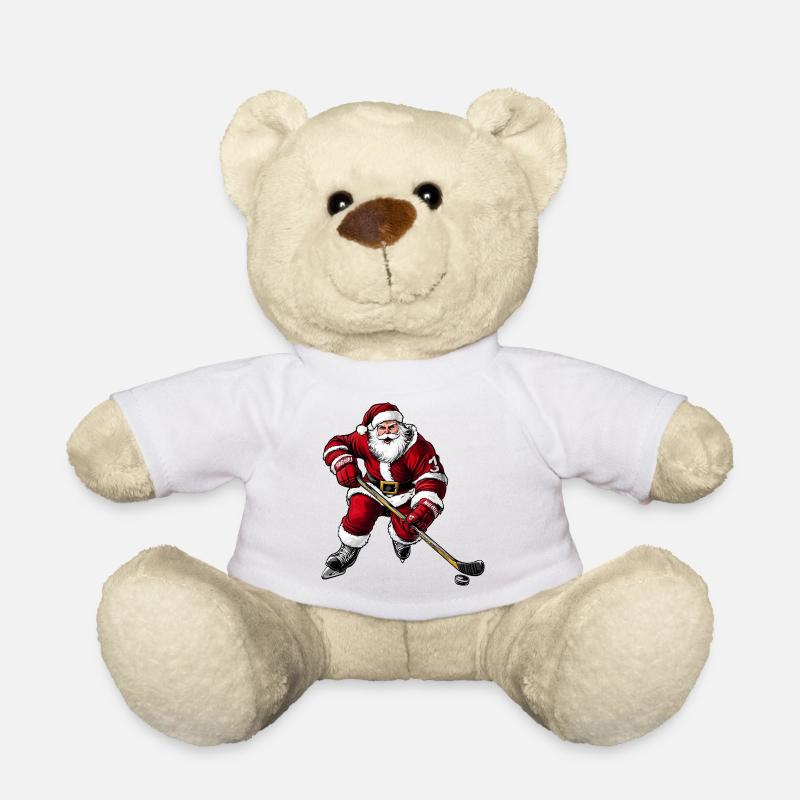 Eishockeyspieler Weihnachtsmann - Teddy - Weiß