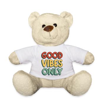 Bonne Vibes Only – Retro Vert Jaune Rouge - Nounours - blanc - Devant