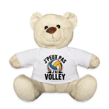 Je peux pas j ai Volley Humour cadeau - Nounours - blanc - Devant